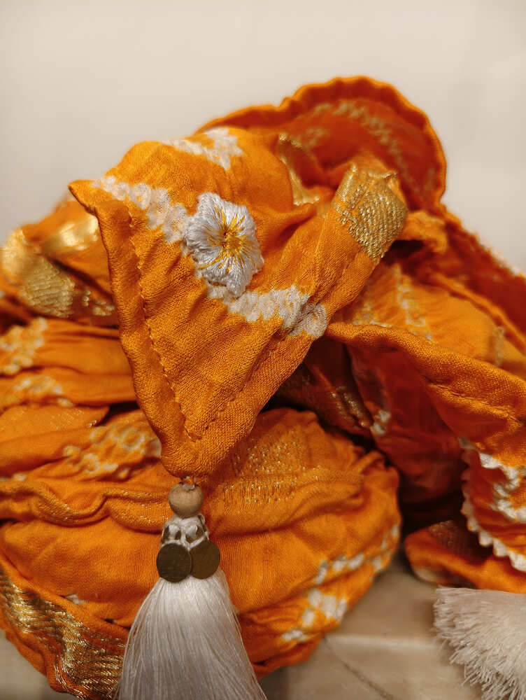 Mustard Yellow Gharchola Bandani Stole