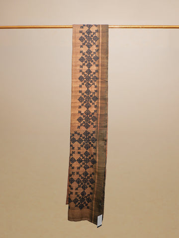 Brown Gheecha Tussar Whith Phulkari Embroidery
