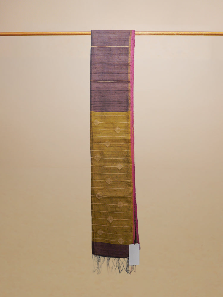 Purple And Green Bavan Booti Tussar Saree