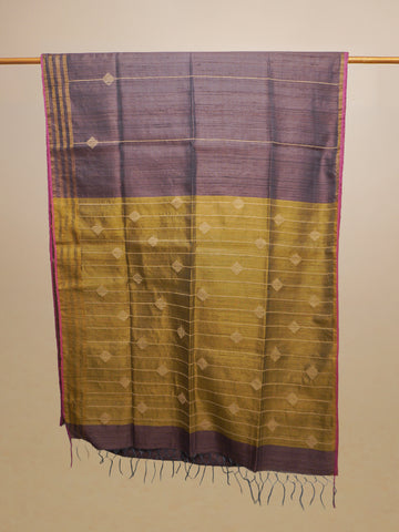 Purple & Green Bavan Booti Tussar Silk Saree