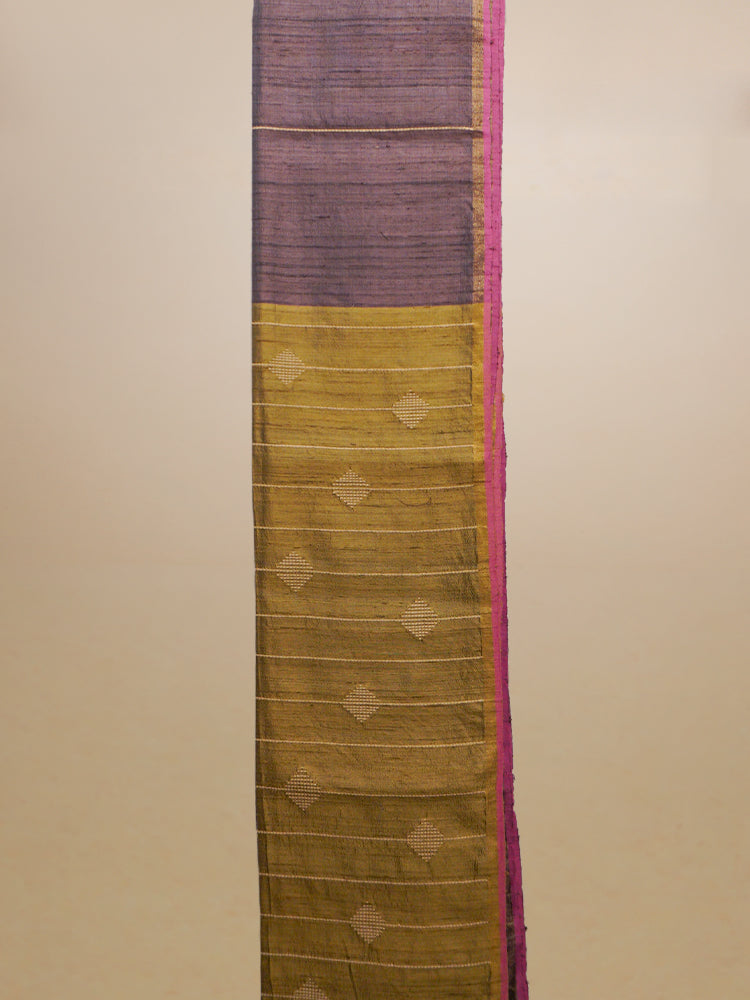 Purple And Green Bavan Booti Tussar Saree