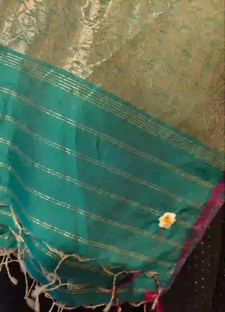 Blue & Gold Banarasi Dupatta