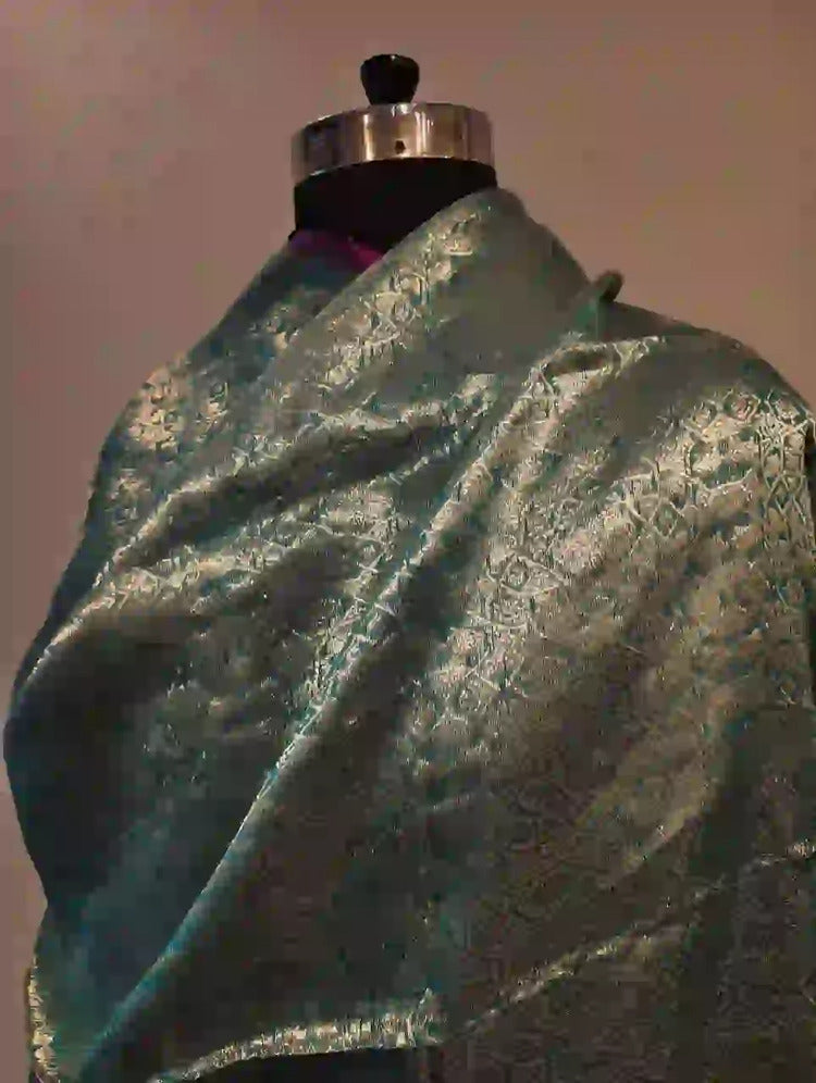 Blue & Gold Banarasi Dupatta