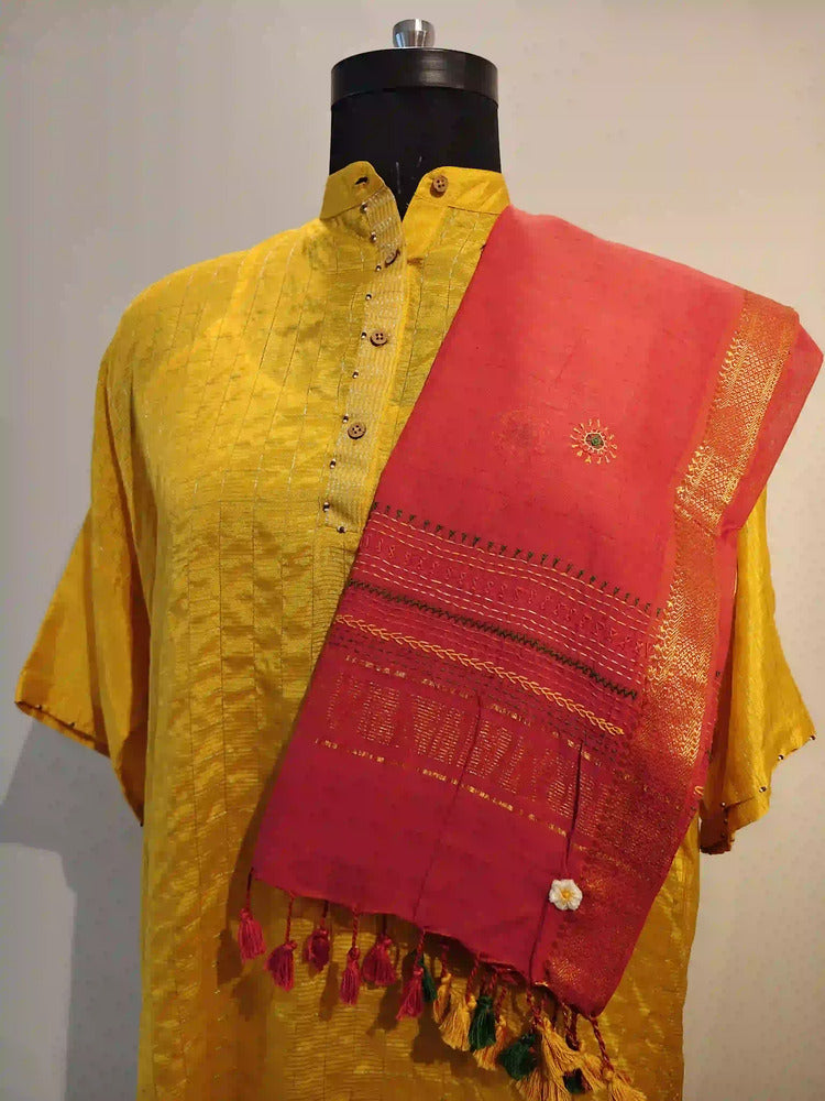 Orange Lambani Embroidered Dupatta