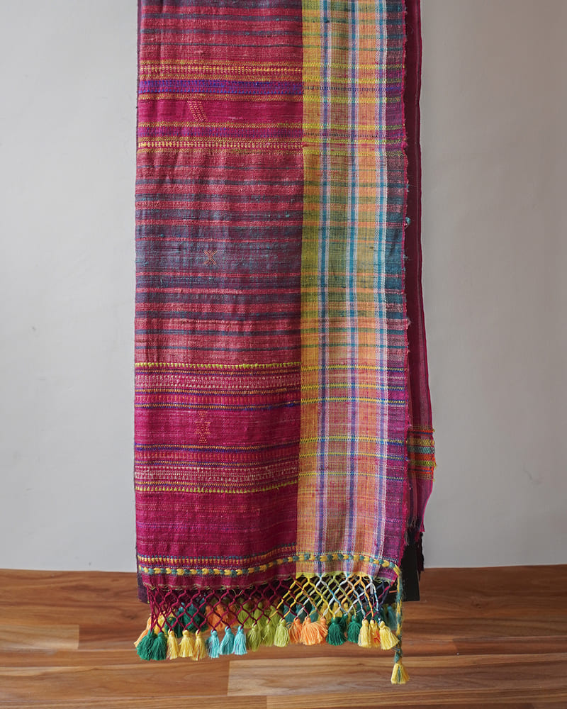 Magenta Tussar Bhujodi Saree