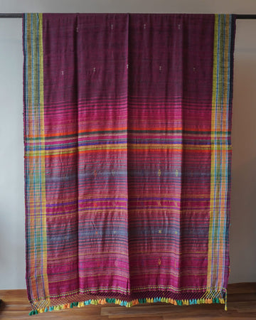 Magenta Tussar Bhujodi Saree