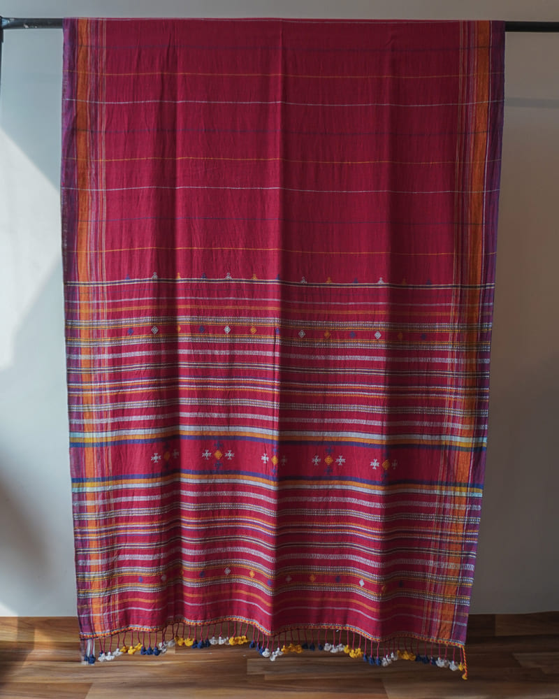 Deep Pink Bhujodi Saree
