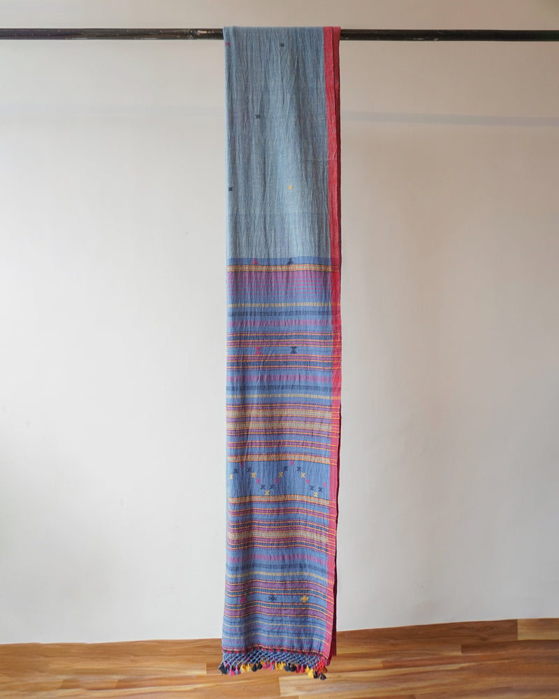 Sky Blue Kala Cotton Bhujudi Saree