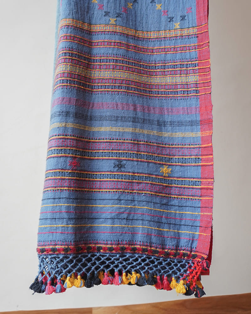 Sky Blue Kala Cotton Bhujudi Saree