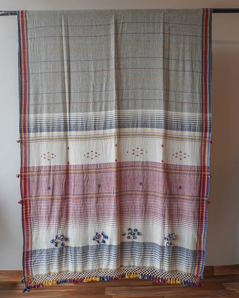 Grey Kala Cotton Bhujodi Saree