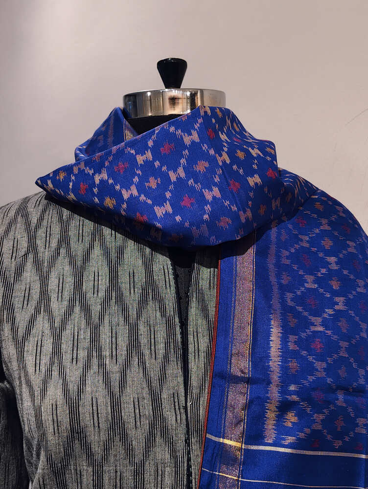 Blue Patola Silk Stole