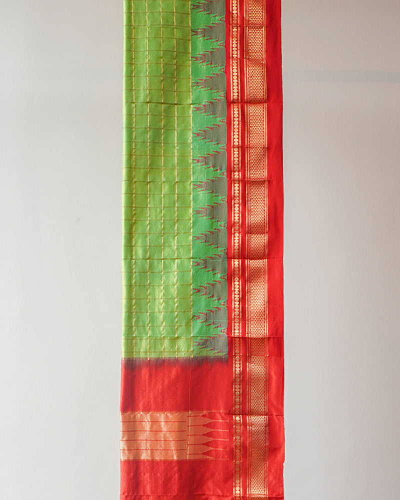 Green Ilkal Saree From Maharashtra
