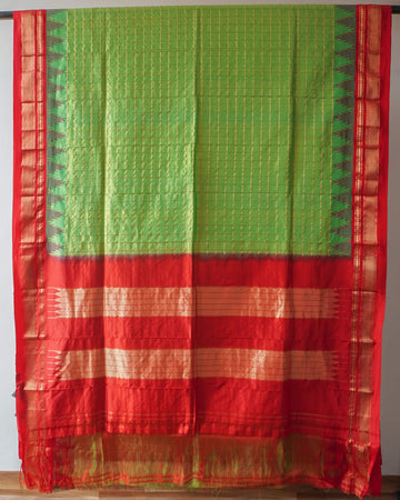 Green Ilkal Saree From Maharashtra