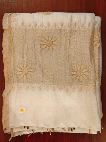 Ivory Beige Chikankari Dupatta