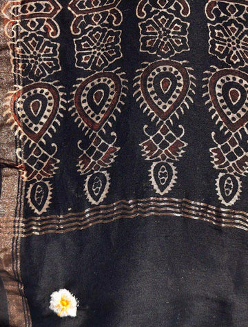 Black Ajrakh Dupatta