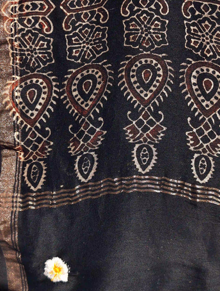 Black Ajrakh Dupatta