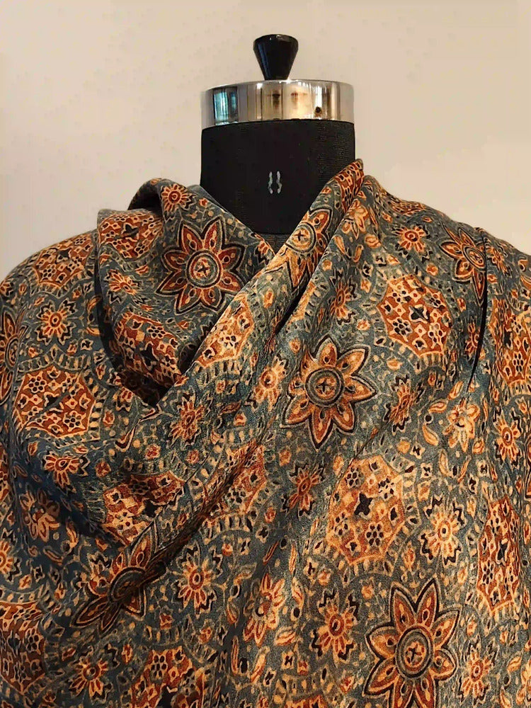 Green Ajrakh print Dupatta
