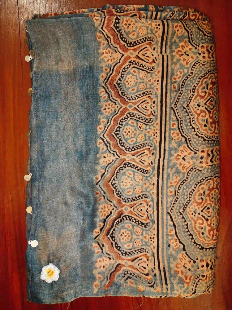Green Ajrakh print Dupatta