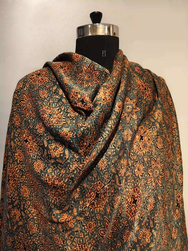 Green Ajrakh print Dupatta
