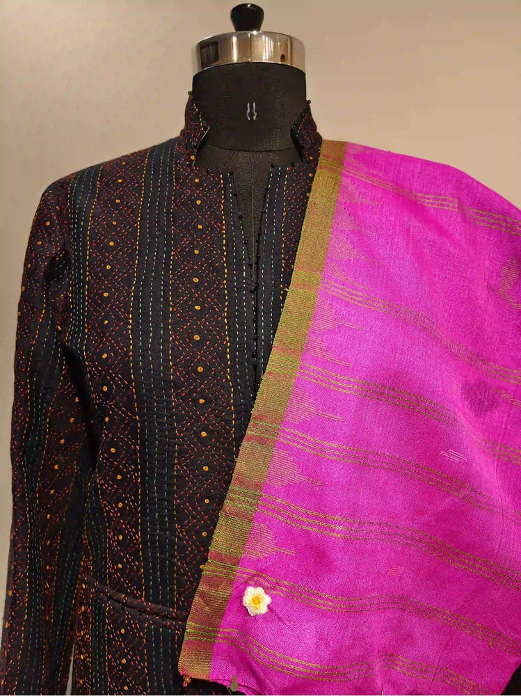 Pink Assam Silk Dupatta