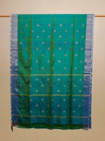UPADA SAREE GREEN GOLD DOT