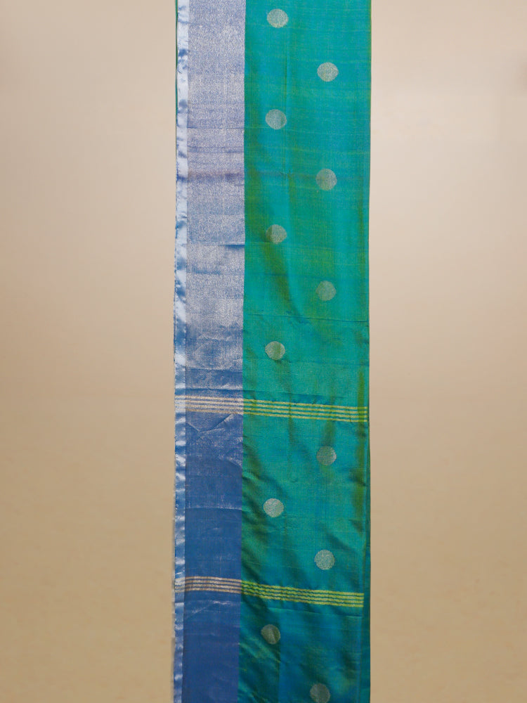 UPADA SAREE GREEN GOLD DOT