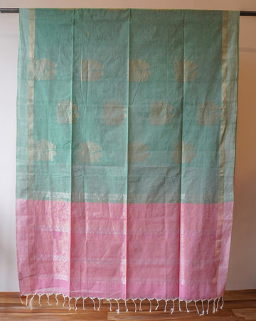 Light Green Tamil Nadu South Cotton Saree