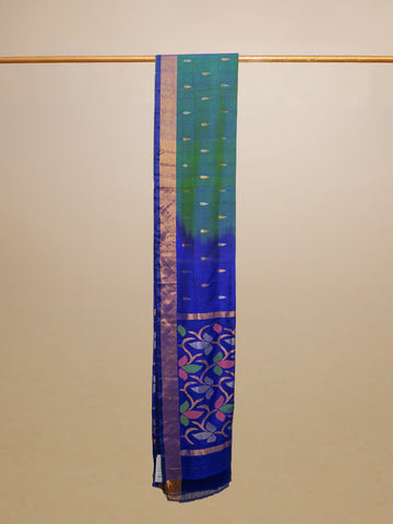 Purple And Green Upada Silk Saree