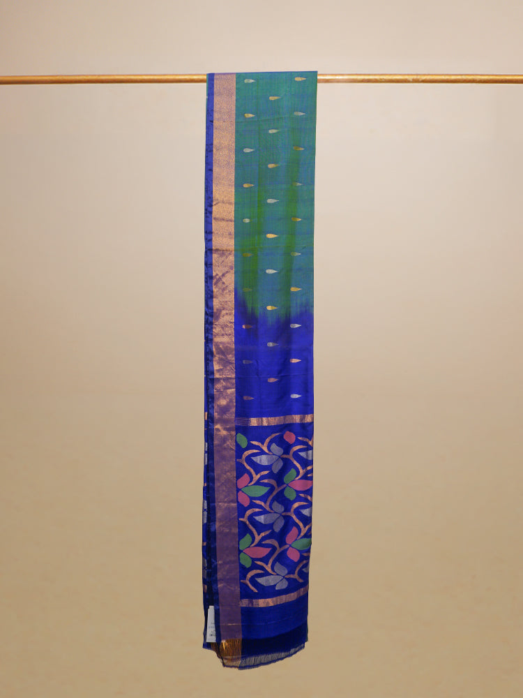 Purple And Green Upada Silk Saree