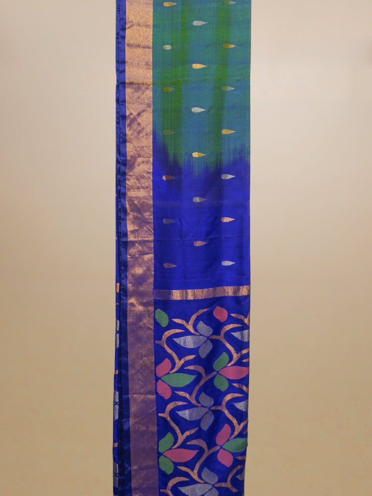Purple And Green Upada Silk Saree