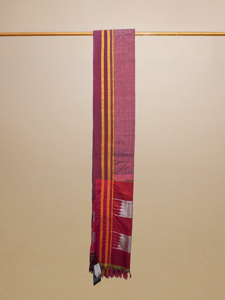 Maroon Ilkal Cotton Saree
