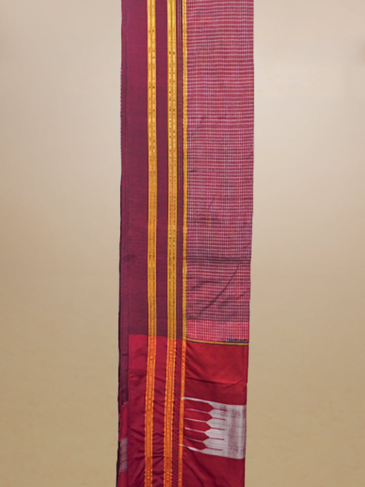 Maroon Ilkal Cotton Saree