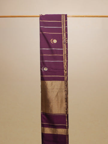 Purple Banarasi Silk Saree.