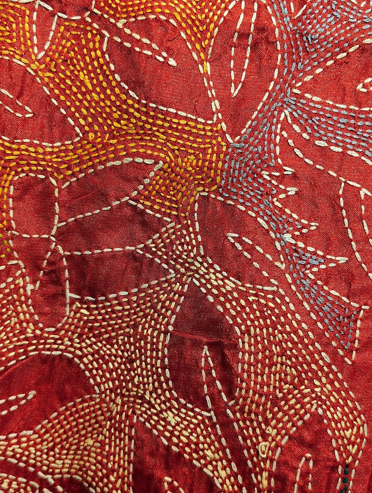 Rust Kantha Stole