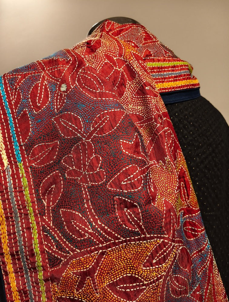 Rust Kantha Stole