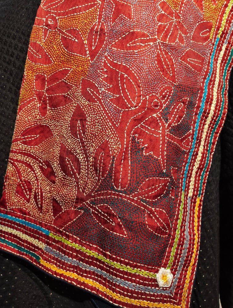 Rust Kantha Stole