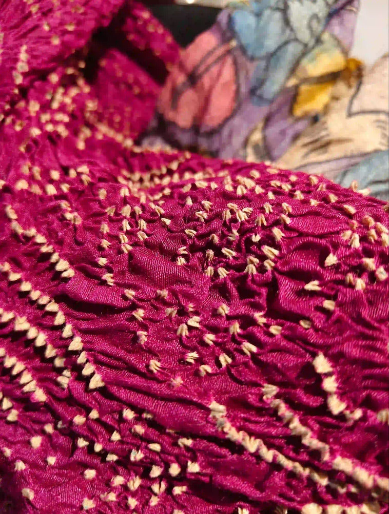 Pink Rai Bandani & Kalamkari Dupatta