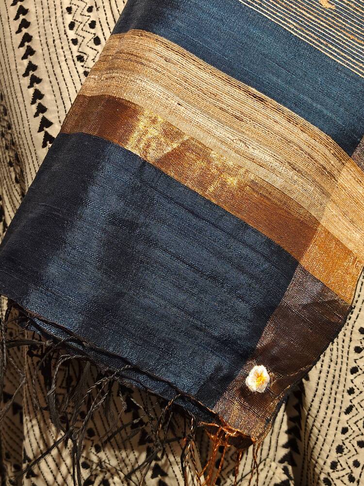 Blue Black Bawan Buti Dupatta