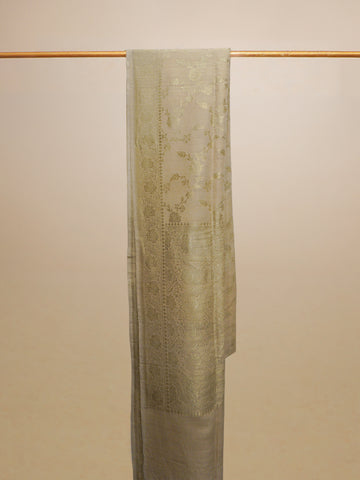 Cream Tussar Banarasi Saree