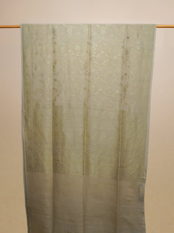 Cream Tussar Banarasi Dyeable Saree