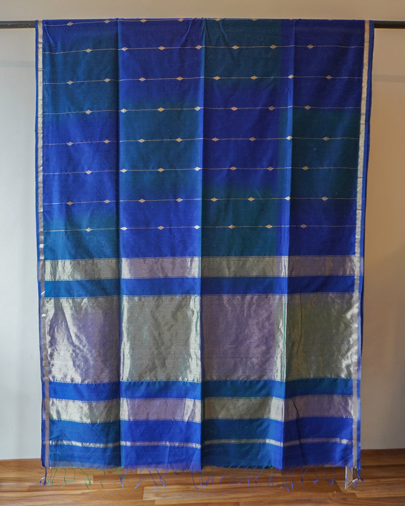 Blue Maheshwari Silk Saree