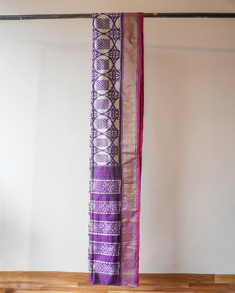 Purple Pochampali Ikat Silk Saree