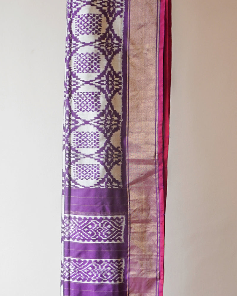 Purple Pochampali Ikat Silk Saree