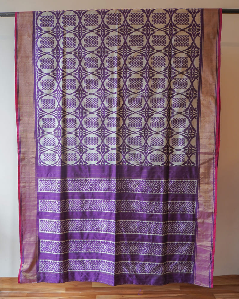 Purple Pochampali Ikat Silk Saree
