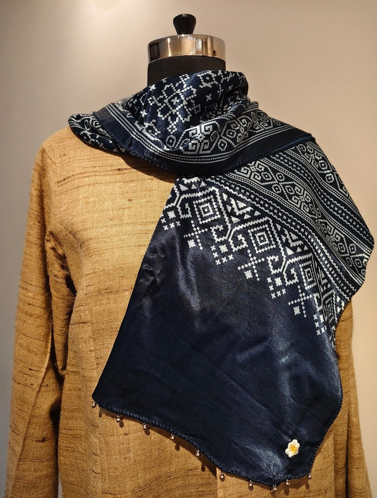 Blue Mashru Stole