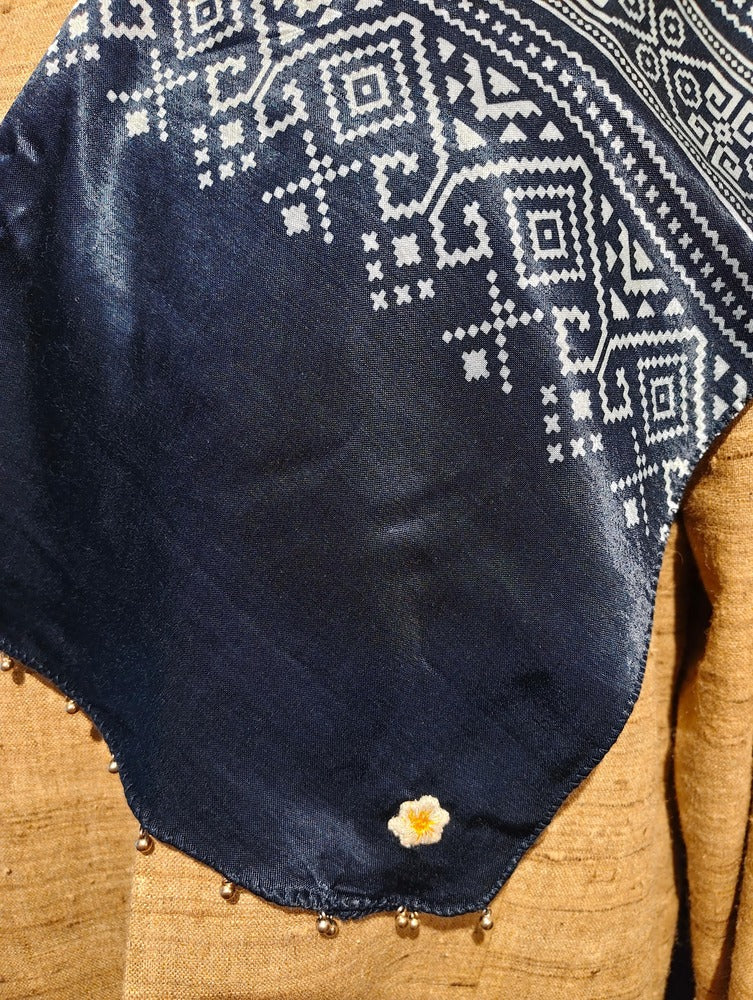 Blue Mashru Stole