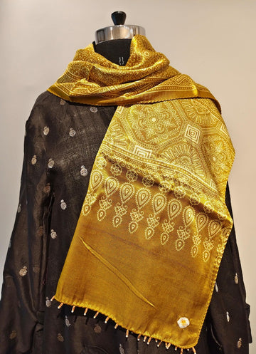 Mustard Yellow Mashru Stole
