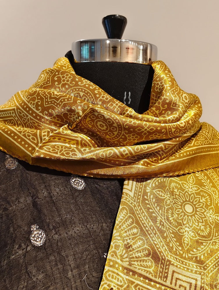 Mustard Yellow Mashru Stole
