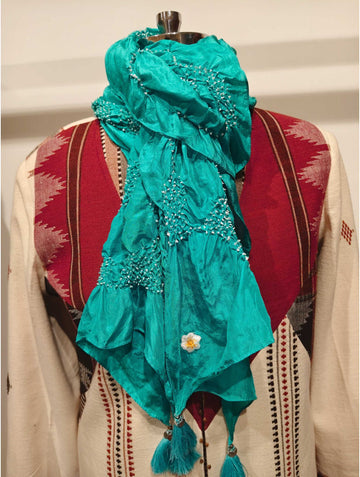 Sky Blue Rai Bandani Stole