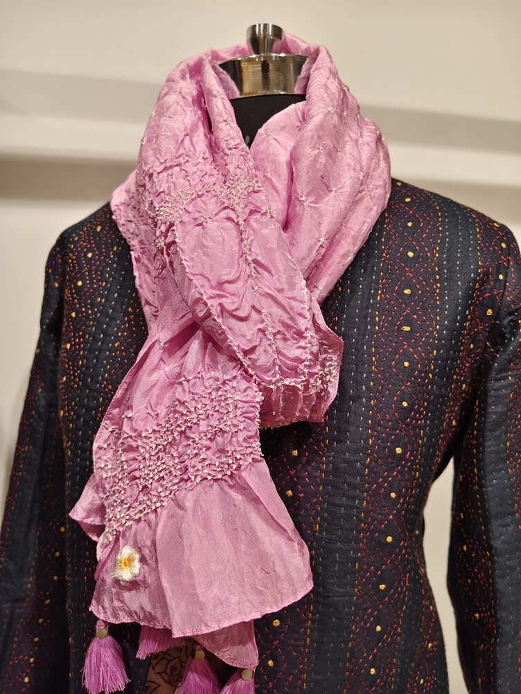 Light Pink Rai Bandani Stole